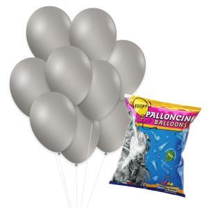 Palloncini argento metallizzato gm90 10"-26cm. 100pz