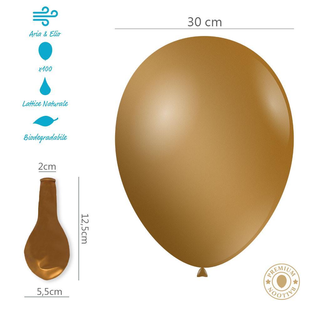 rocca fun factory palloncini oro metallizzato g110 12inc-30cm. 100pz