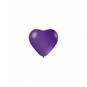 Palloncini cuore viola metallizzato da 12cm. 100pz