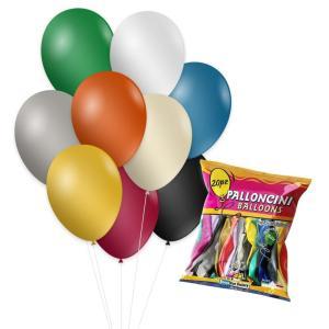 Palloncini metallizzati gm90 10"-26cm assortiti, 20pz.