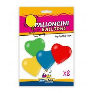 Blister 8pz palloncini cuori pastello 11" - 25cm assortiti