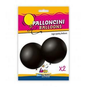 Blister 2pz palloncini pastello 33" - 83cm nero 15