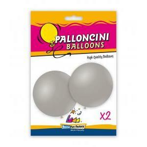 Blister 2pz palloncini metallizzati 33" - 83cm argento 68