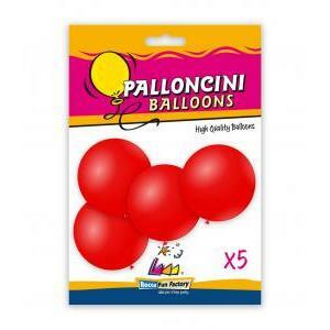 Blister 5pz palloncini pastello 15" - 38cm rosso 28