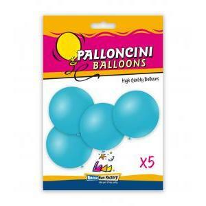 Blister 5pz palloncini pastello 15" - 38cm celeste 46