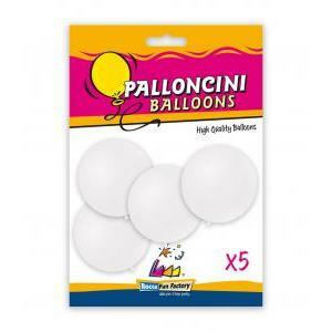 Blister 5pz palloncini pastello 15" - 38cm bianco 10