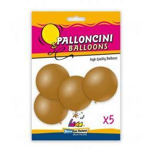 Blister 5pz palloncini metallizzati 15" - 38cm oro 66