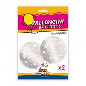 Palloncini  perla 60 con stampa globo prima comunione bianca dimensione 33"-83cm. 2pz