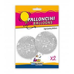 Palloncini  trasparente con stampa globo prima comunione bianca dimensione 33"-83cm. 2pz