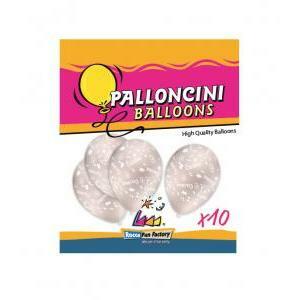 Blister 10pz 11"/12" perla 60 st. bianca globo cresima