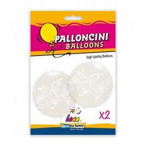 Blister 2pz 33" trasp. 57 st. bianca globo colombe