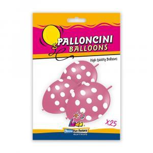 Blister 25pz link 12"/13" rosa 26 st. bianca globo pois