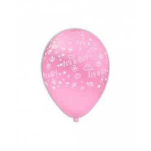 Palloncini 12inc rosa con stampa bianca it's a girl, 100pz.