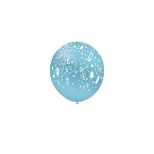 Palloncino nascita celeste con stampa e' nato, 5inc - 12cm, 100pz.