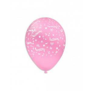 Palloncini battesimo in lattice colore rosa 12inc-30cm, 100pz.