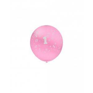 Palloncini primo compleanno rosa 5inc-13cm, 100pz.