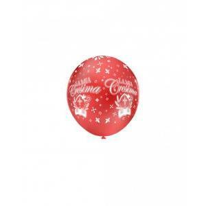 Pall. 5"-12cm rosso 63 st. bianca globo la mia cresima