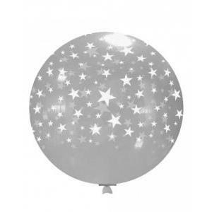 Pall. 33" trasp. 57 st. bianca globo stelle