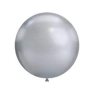 Palloncino colore argento chrome da 83cm. 1pz