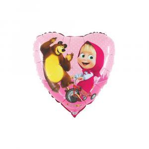 Palloncino  masha e orso cuore 18"-45cm. 1pz