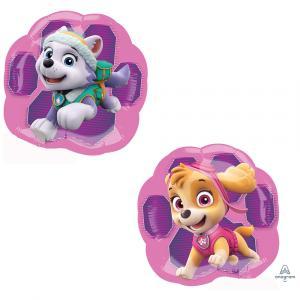 Palloncini  pawpatrol skye e everest tondo minishape 14"-35cm. 5pz