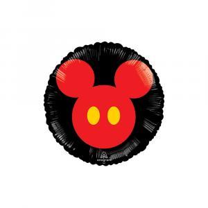 Palloncino  tondo sagoma topolino - mickey rosso e nero standardshape 18"-46cm. 1pz