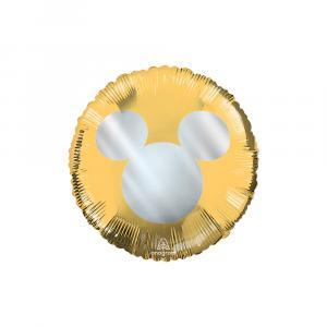 Palloncino  tondo topolino - mickey party oro chic  standardshape 18"-46cm. 1pz