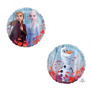 Palloncini  frozen 2 anna, elsa, e olaf tondo minishape 9"-22cm. 5pz