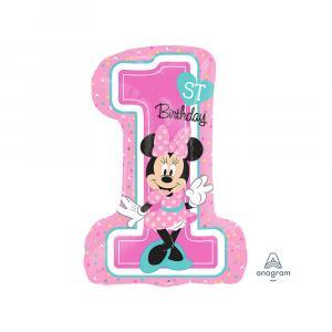 Palloncino  minnie 1 compleanno 19"x28". 1pz