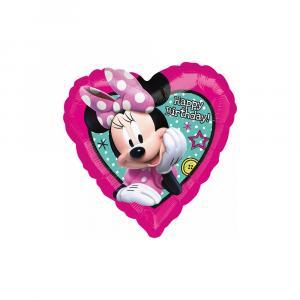 Palloncino  topolina minnie happy birthday cuore standardshape 18"-46cm. 1pz