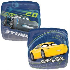 Palloncino  cars 3 jackson e cruz quadrato 17"-44cm. 1pz