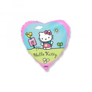 Palloncino  hello kitty in giardino cuore 18"-45cm. 1pz