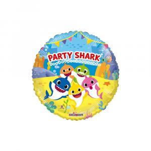 Palloncino  famiglia baby shark tondo standardshape 18"-46cm. 1pz