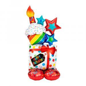 Palloncino  happy birthday icone sagomato airloonz 55"-140cm. 1pz