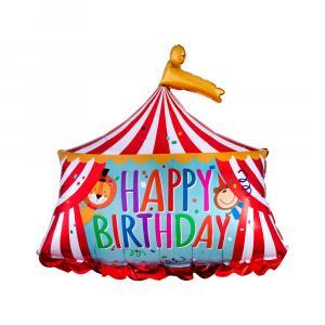 Palloncino  happy birthday tendone circo sagoma 28"x28". 1pz