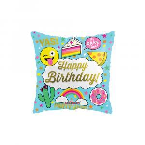 Palloncino  happy birthday juvenile quadrato 18"-45cm. 1pz