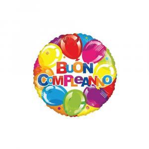 Palloncino  buon compleanno tondo 18"-45cm. 1pz