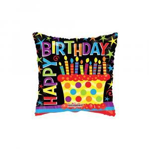 Palloncino  happy birthday cake gellibean quadrato 18"-45cm. 1pz