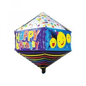 Palloncino  cubo diamante happy b. con smile 29"-73cm. 1pz