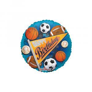 Palloncino  happy birthday baseball tondo 18"-45cm. 1pz