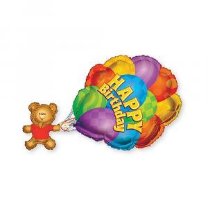 Palloncino  happy birthday orso palloni 33"-83cm. 1pz