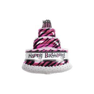 Palloncini  sagoma torta di compleanno zebrata 12"-30cm. 5pz