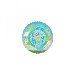 Palloncini  baby boy uccellino tondo minishape 9"-22cm. 5pz