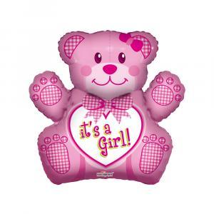 Palloncino  it's a girl orso rosa 28"-71cm. 1pz