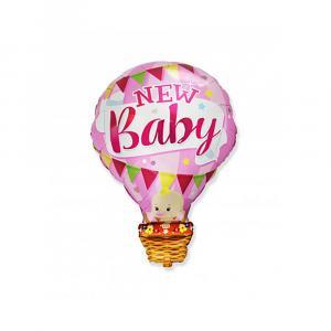 Palloncino  new baby mongolfiera rosa 36"-91cm. 1pz