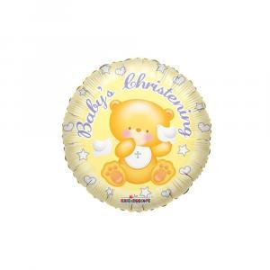 Palloncino  baby's christening orso tondo 18"-45cm. 1pz