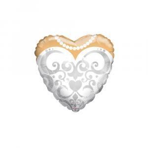 Palloncino  abito sposa cuore  18"-45cm. 1pz