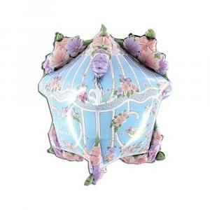 Palloncino  sagoma 3d casa dell'amore con fedi 34"-86cm. 1pz