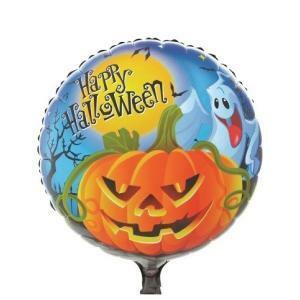 Palloncino  tondo zucca fantasma halloween 18"-45cm. 1pz