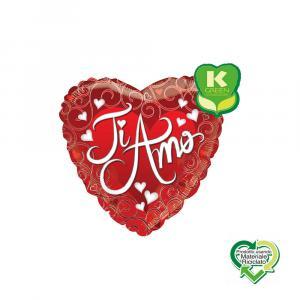 Palloncino  ti amo corsivo cuore 18"-45cm. 1pz